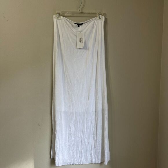 Beautiful People Womens White Maxi Skirt Large Viscose Casual Pull On Stretchy - Picture 3 of 9